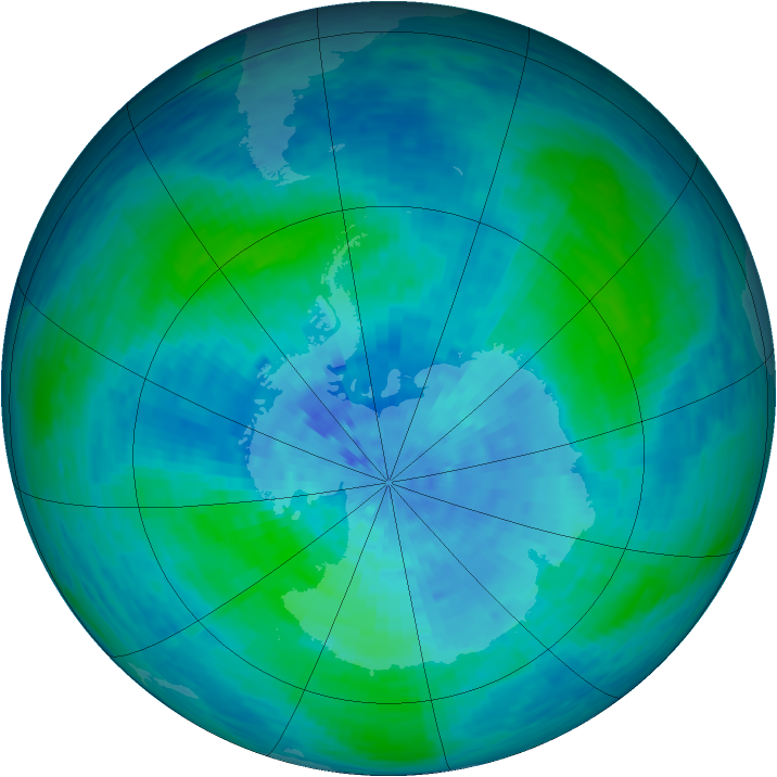 Antarctic ozone map for 26 February 1994